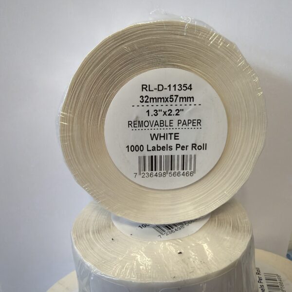 Dymo 11354 compatble 57x32mm black on white 1000 labels