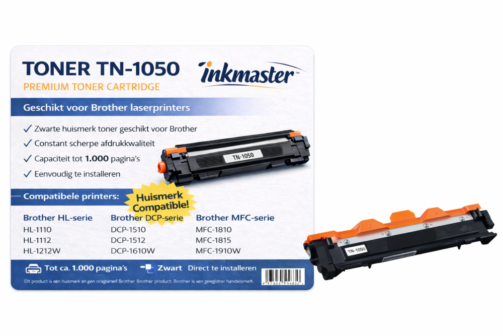 Brother toner TN-1050 zwart huismerk 1500 pagina's