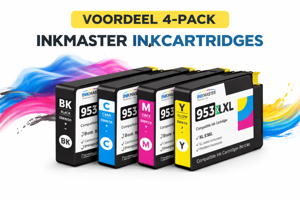 Inkmaster 953XL Multipack Inktcartridges – BK C M Y – Geschikt voor HP printers