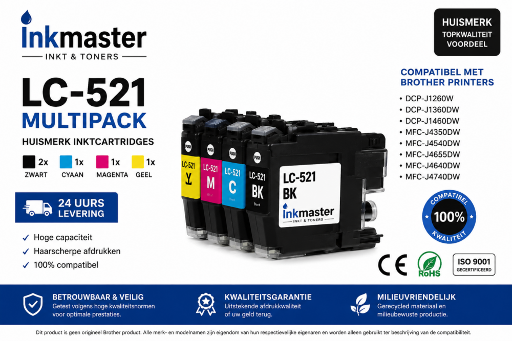 LC521XL_inkmaster Inkmaster LC-521 Huismerk Inktcartridges – 4-kleuren Multipack